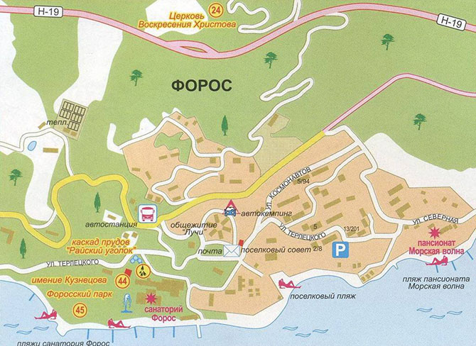 Форосский парк на карте: как добраться